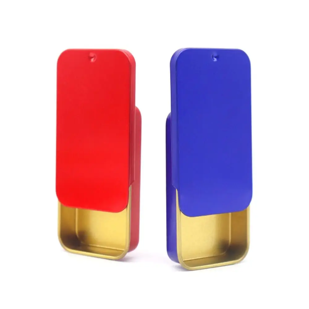 Rectangular Sliding Cover Push Pull Tin Box Candy Pills Aromatherapy Solid Ointment Drawer Type Small Iron Bird Training Tools