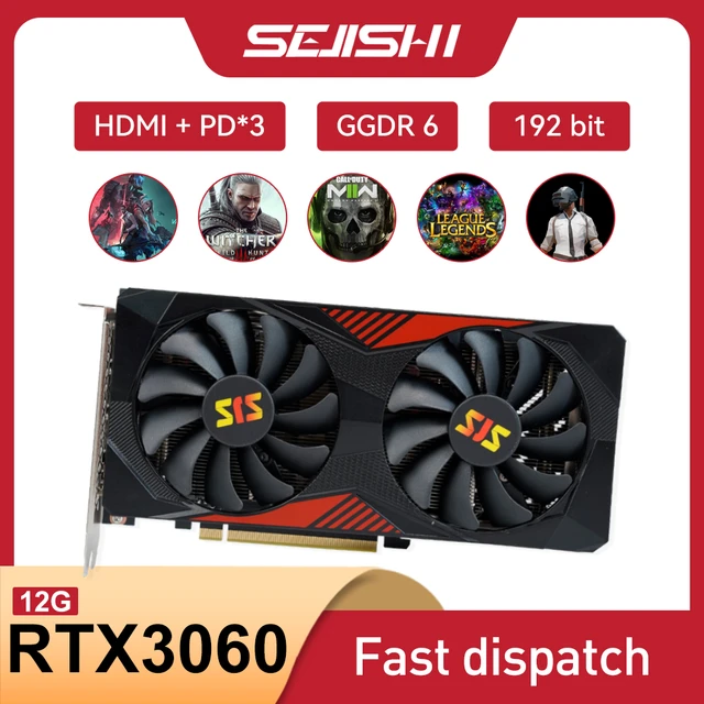 SEJISHI SJS RTX 3060 12G Graphics Card NVIDIA GPU GDDR6 192bit 8Pin HDMI*1  DP*3 PCI-E 4.0 rtx3060 12gb Gaming Video Card Mining - AliExpress 7