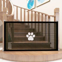 Dog Gate for Stairs Pet Gates for The House Dogs Screen Mesh Gate for Doorways Stairways With 4Pcs Hook Indoor Dog Safety Fence