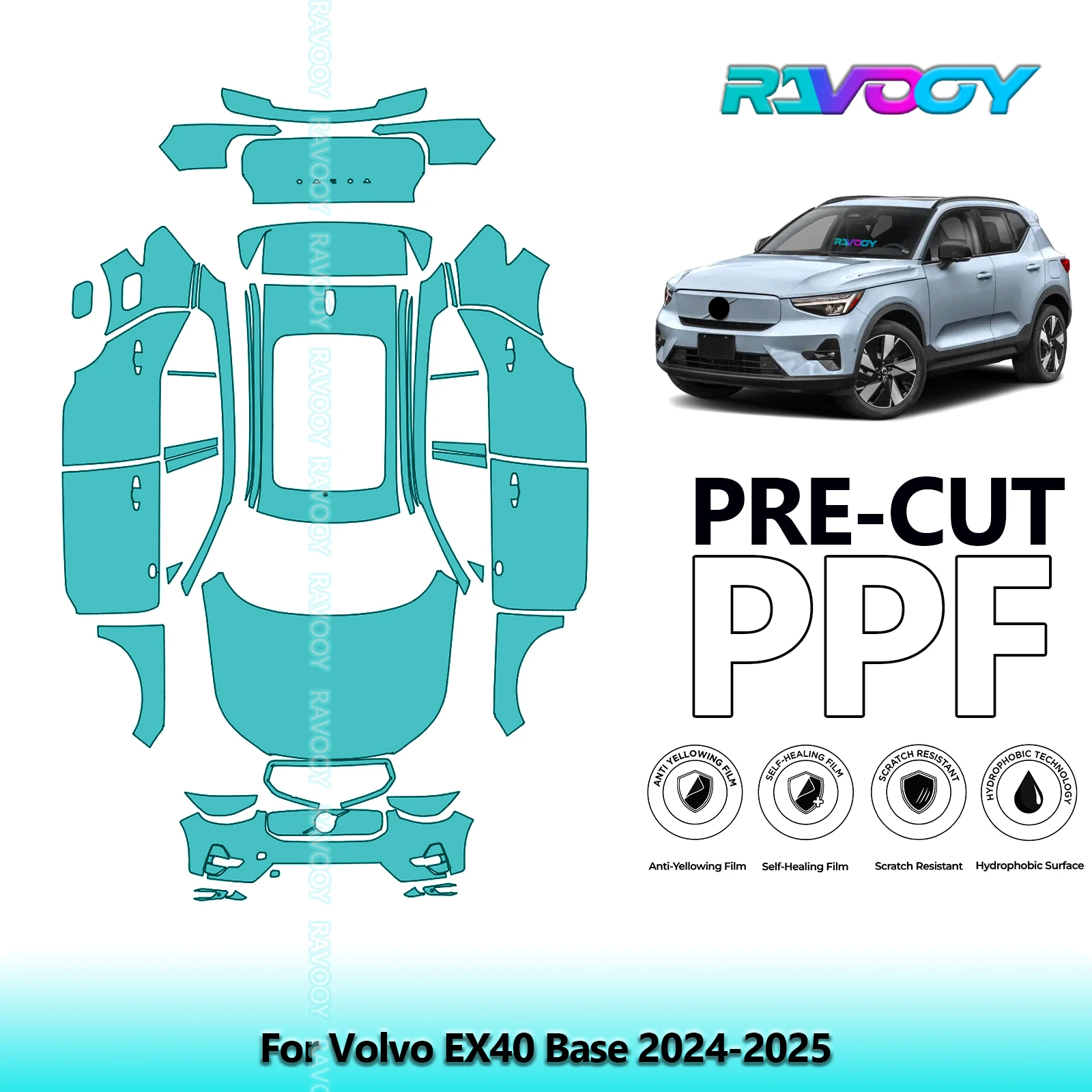 

Car Precut Paint Protection Film Full Vehicle Anti-scratch Exterior TPU PPF For Volvo EX40 Base 2024-2025