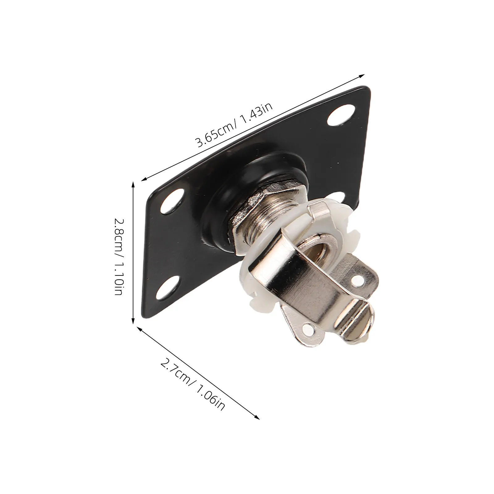 6Pcs Square Electric Guitar Jack Plate 6.35mm Output Socket Metal Connector Stable Signal Transmission Bass Guitar Accessories