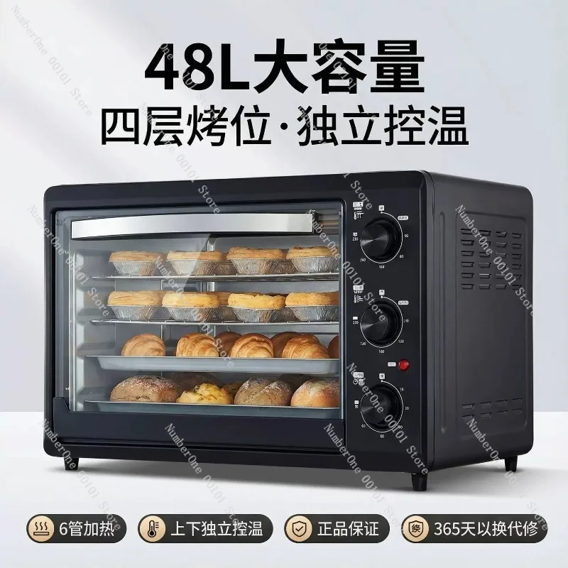 Large Capacity 48L Electric Oven for Home Baking Multi Function Automatic Countertop Toaster Oven Household Kitchen Appliance