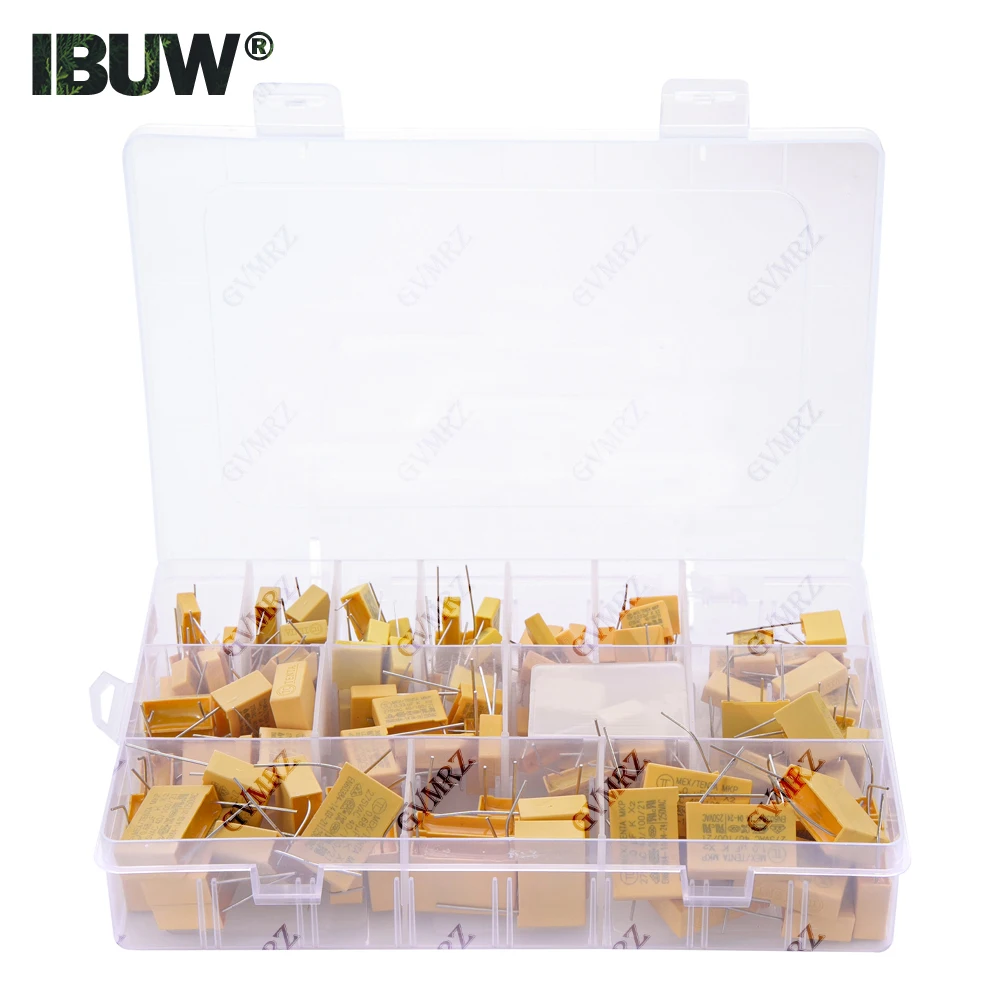 

Защитный конденсатор X2, 275 В переменного тока, 135 шт.-14 видов, 102–105 К, 1 НФ ~ 1 мкФ, ассорти комплектов