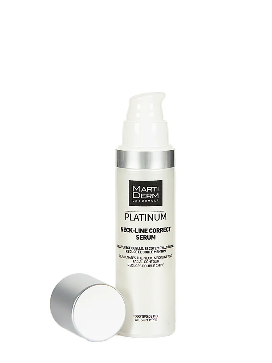 Martiderm platinum neck-line correct serum 50 ml-rejuvenates neck, neckline and facial Oval. Reduces double chin.