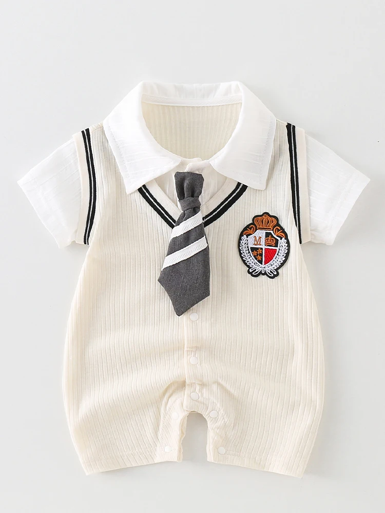 

Baby clothes summer thin suit for boys summer short sleeved jumpsuit summer hundred day college ベビーフォト