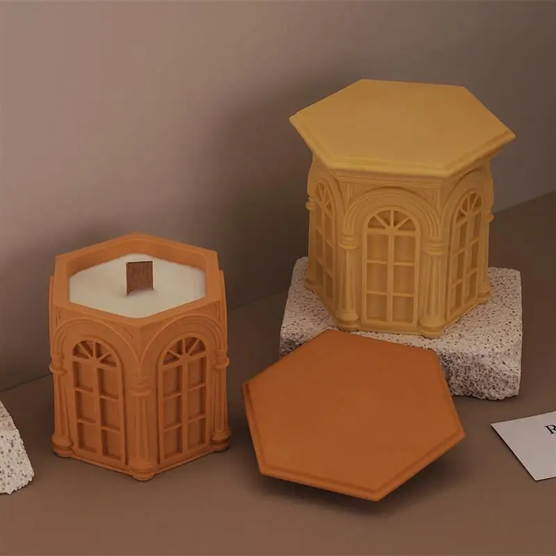 Roman Architecture Candle Jar Container Cement Mold Angel Cupid Plaster Storage Box Silicone Mold Pen Holder Plant Pot Mould