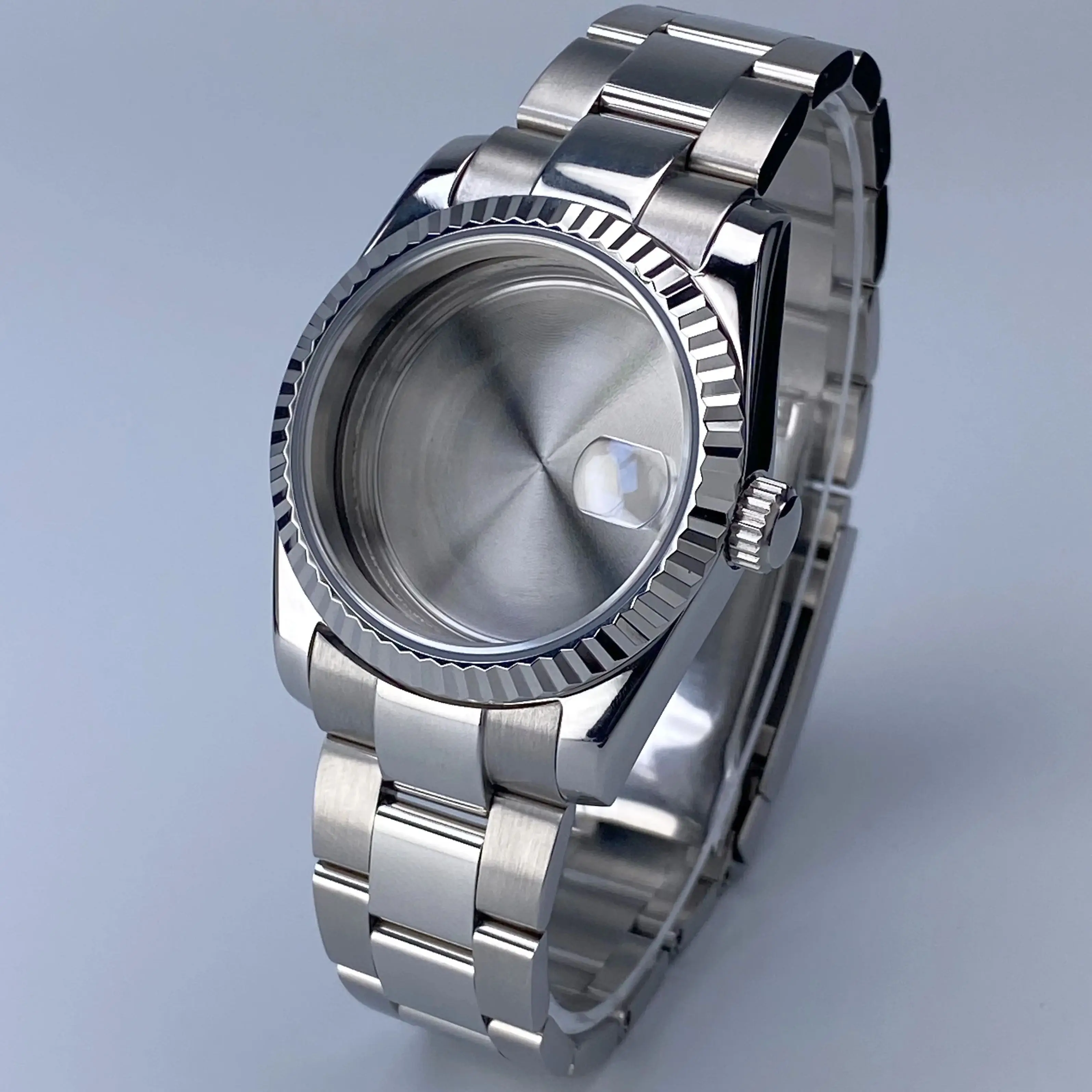 

High quality NH35 watch case 36mm sapphire crystal for Seiko mod stainless steel case oys strap replacement fit NH35 Movement