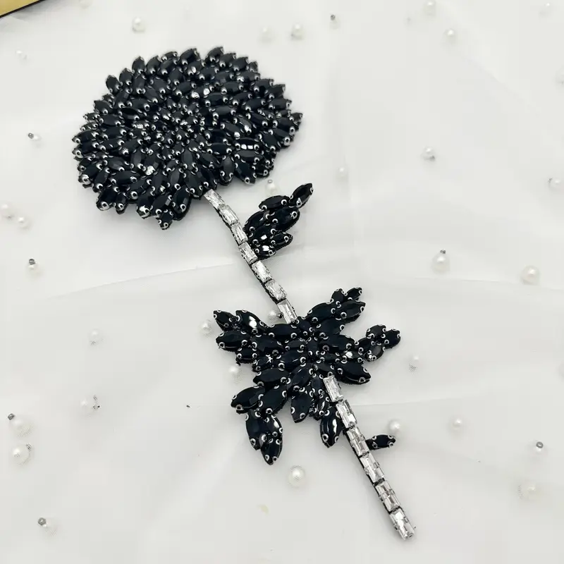 Shiny Rhinestone Hand Sewn Water Diamond Pieces for Wedding Dress Accessories Evening Gown Shoulder Rhinestone Flowers DIY Perfo - Image 3