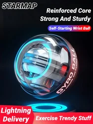 Self-Starting Multi-Functional Forearm Exerciser Ball Wrist Booster Trainer Hand Strength Grip Light-Up Strengthener