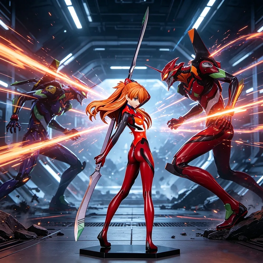 Figura de Anime de 26 cm, Asuka Langley Soryu, Modelo de Figura de Anime, Estatua Coleccionable, Decoración de Escritorio, Juguetes, Regalos