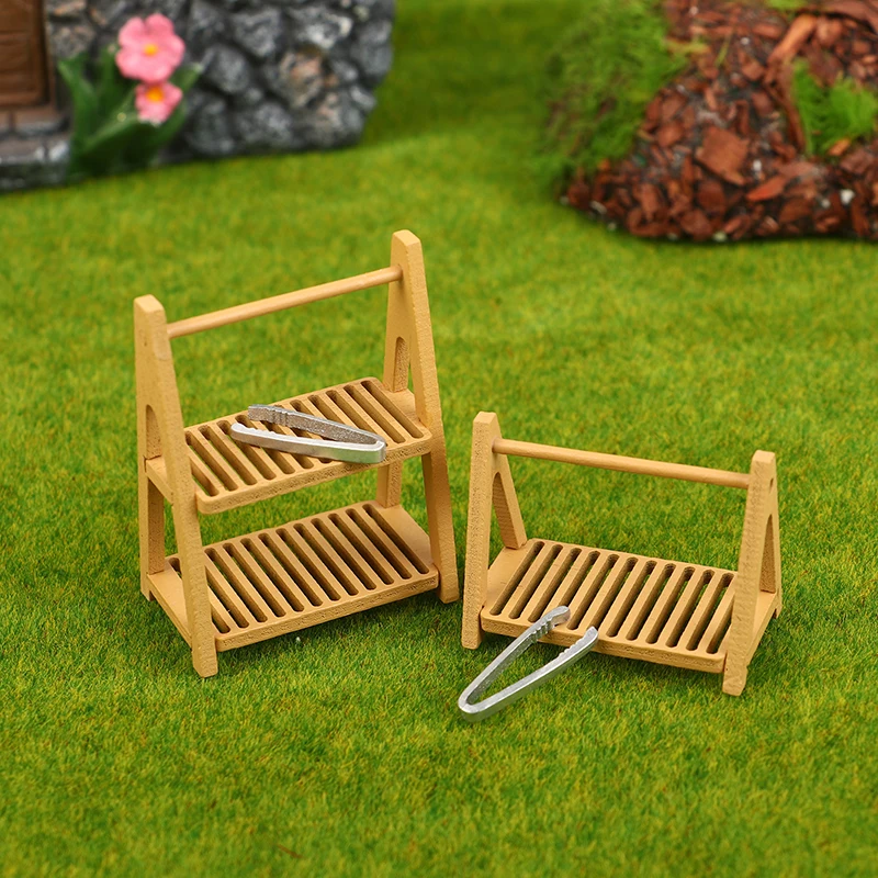 1 Set 1:12 Poppenhuis Miniatuur Broodrek Taart Plank Opbergdoos/Mand W/Bakken Clip Scène Decor Poppenhuis accessoires