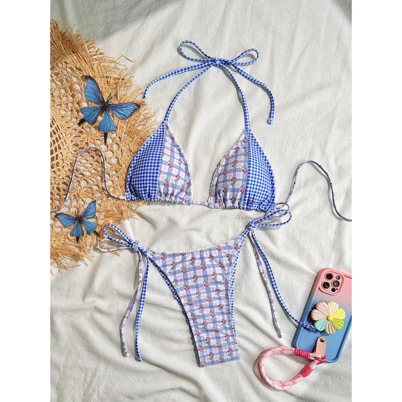 

2025Nian Yonghe New Sexy Bikini Swimsuit Halter Neck Tie Backlessbikini