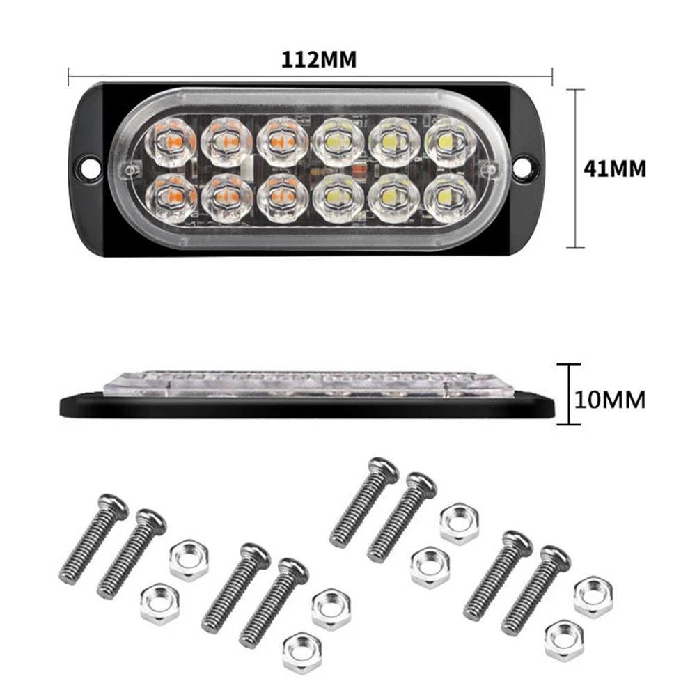 ไฟ LED กระพริบแบบไร้สายไฟสโตรโบสโคป48LED รถไฟแฟลชรถยนต์12V รถพ่วงไฟรถบรรทุกไฟแฟลช (สีเหลือง)