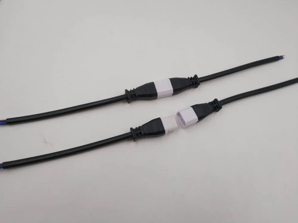 IP65 Connector Waterproof High Quality 2pin Male Female pairs DC Black White color led male and female Applicable 0.5mm