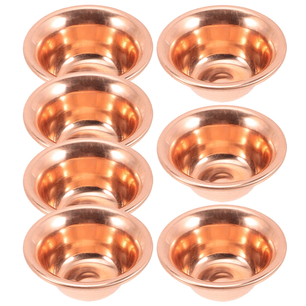 Set di ciotole da 7 pezzi che offre ciotole vassoio intagliato brocca di Buddha forniture rituali in rame