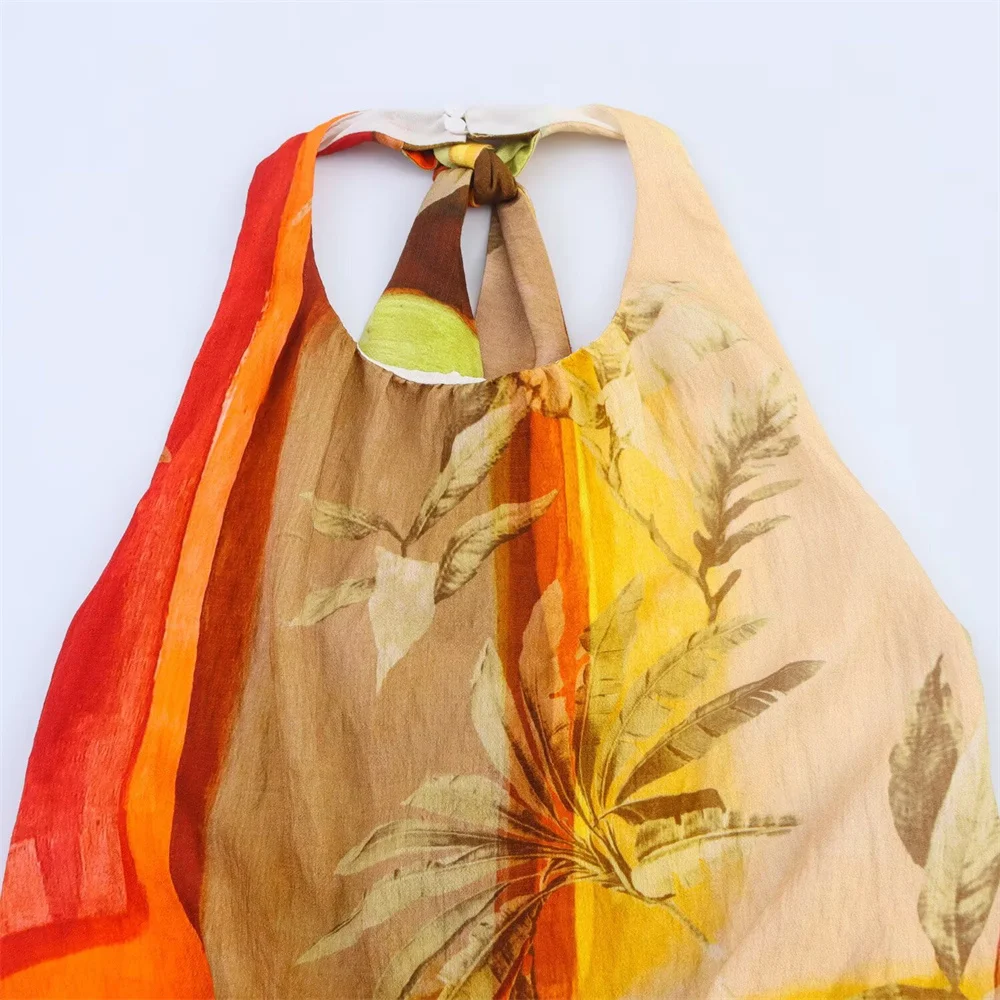 Abito longuette stampato stile tropicale da donna Decorazione Primavera/Estate Nuovo prodotto Abbigliamento casual da donna