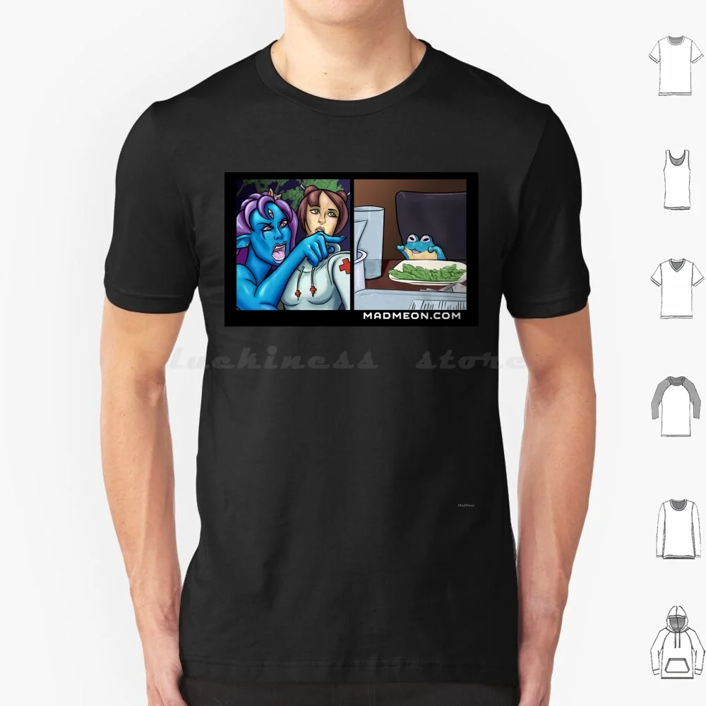 Minkan Yelling At Meon T Shirt 6xl Cotton Cool Tee Girls Yelling Cat Meme Blue Skin Pointing Dont Judge Me Scifi Comedy Meon