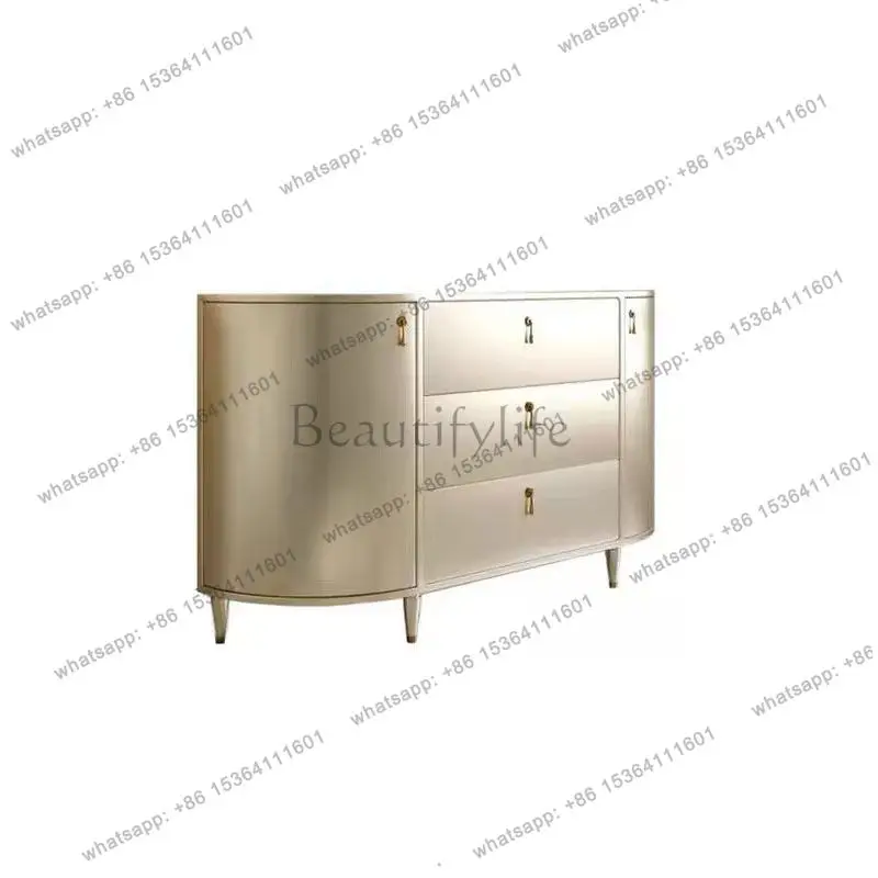 

American light luxury door cabinet, facing the door against the wall, side cabinet