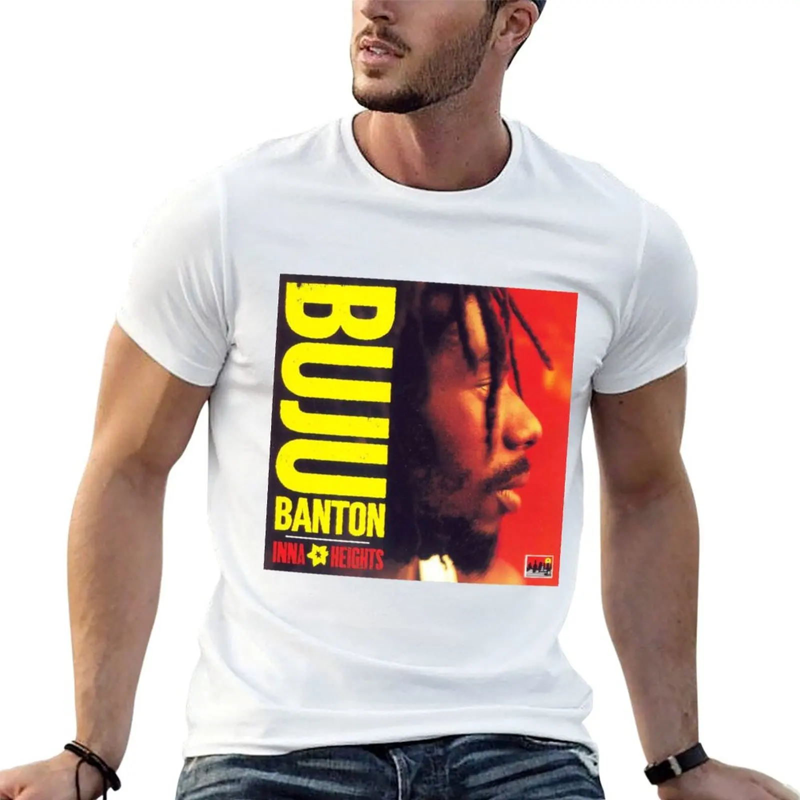 Camiseta Buju Banton Inna Heights, camisetas para hombre, camiseta divertida de algodón para hombre, camisetas para hombre