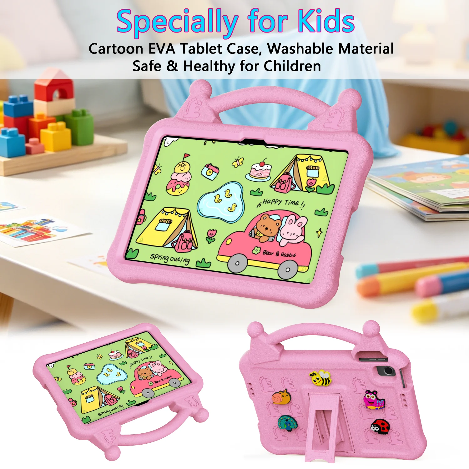 Kids Safe EVA Stand Case For Redmi Pad 2 9.7 11 SE 8.7 9.7 11 Case Xiaomi Pad 5 6 Pro 11 ShockProof Full Body Tablet Kids Cover