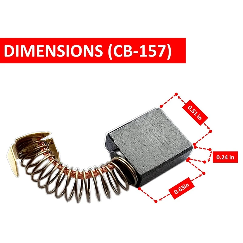 6-PACK CB-157 Carbon Brushes Replacement Carbon Brushes For Makita 181048-2,181047-4,194986-9,957805410 And More