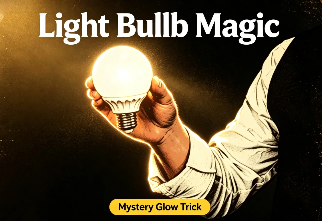 Magnet Control Magic Light Bulb – White Visual Illusion for Stage & Mentalism Performance Magic Tricks Props