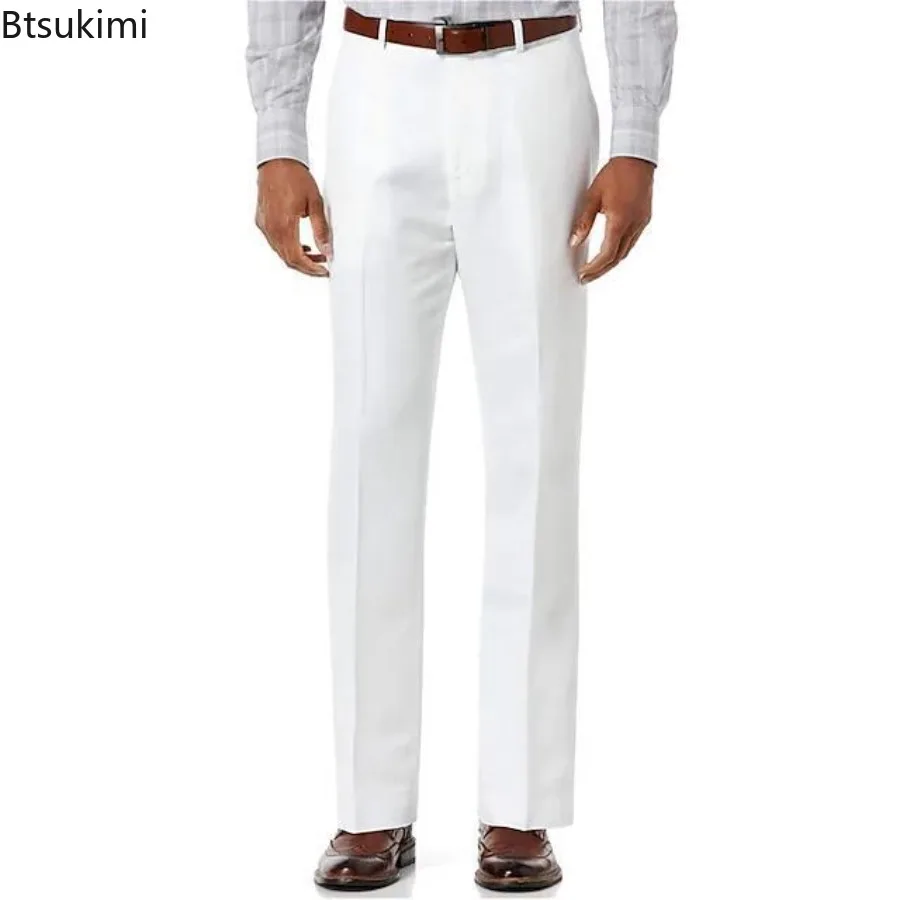 بدلة رجالية 2025 بنطال ذو قصة أرجل مستقيمة عالي الخصر ربيعي نمط جديد متعدد الألوان سروال رسمي غير رسمي للأعمال للرجال #4