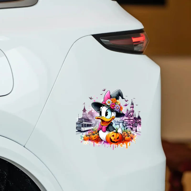 Daisy Spooky Pumpkin Creative Car Sticker Halloween Ornament UV Printing for Electric Car Wheel Eyebrow DIY Holiday Decor view 5