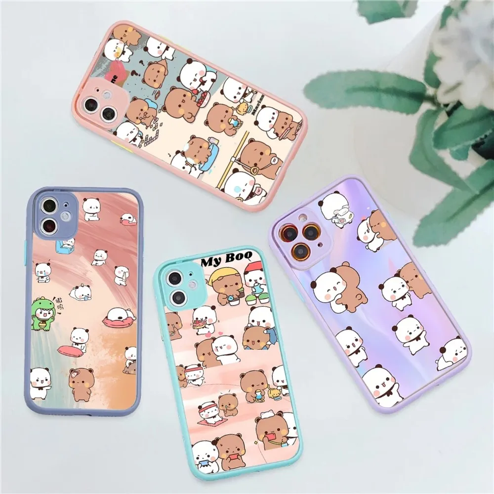 Cute B-BUBU-DUDU Phone Case for iPhone 14 11 12 13 Mini Pro Max 8 7 Plus X XR XS MAX Translucent Matte Cover