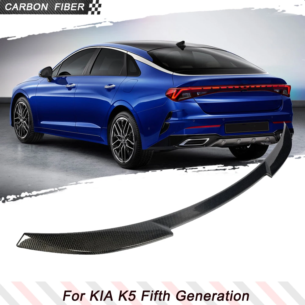 Carbon Fiber Car Rear Trunk Racing Spoiler Lip for Kia K5 Fifth Generation 2021-2024 Car Rear Boot Wing Body Kits Highkick Lip