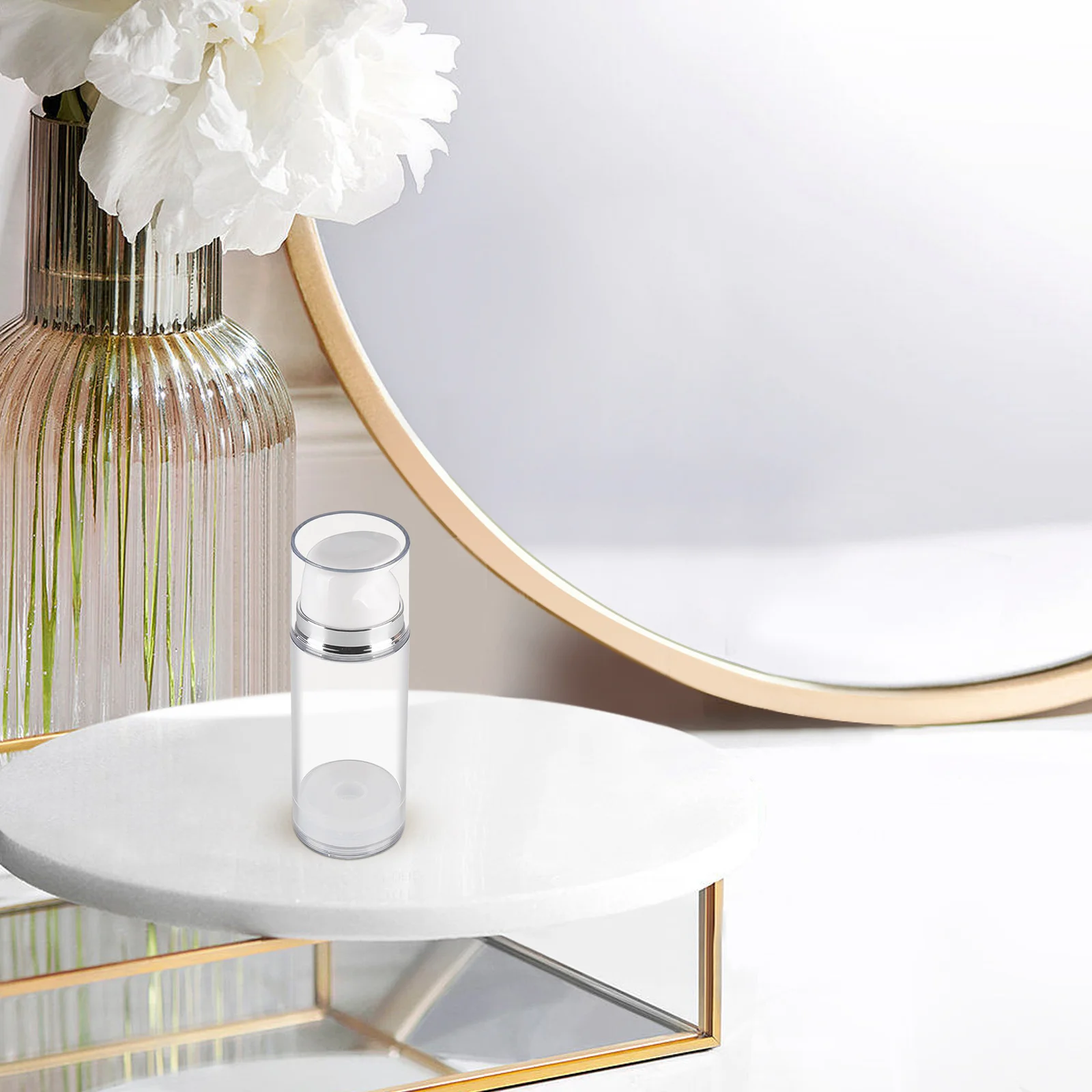 

2Pcs Airless Pump Bottle Travel Lotion Pump Containers Practical Cream Box Lightweight Compact Fine Workmanship Durable