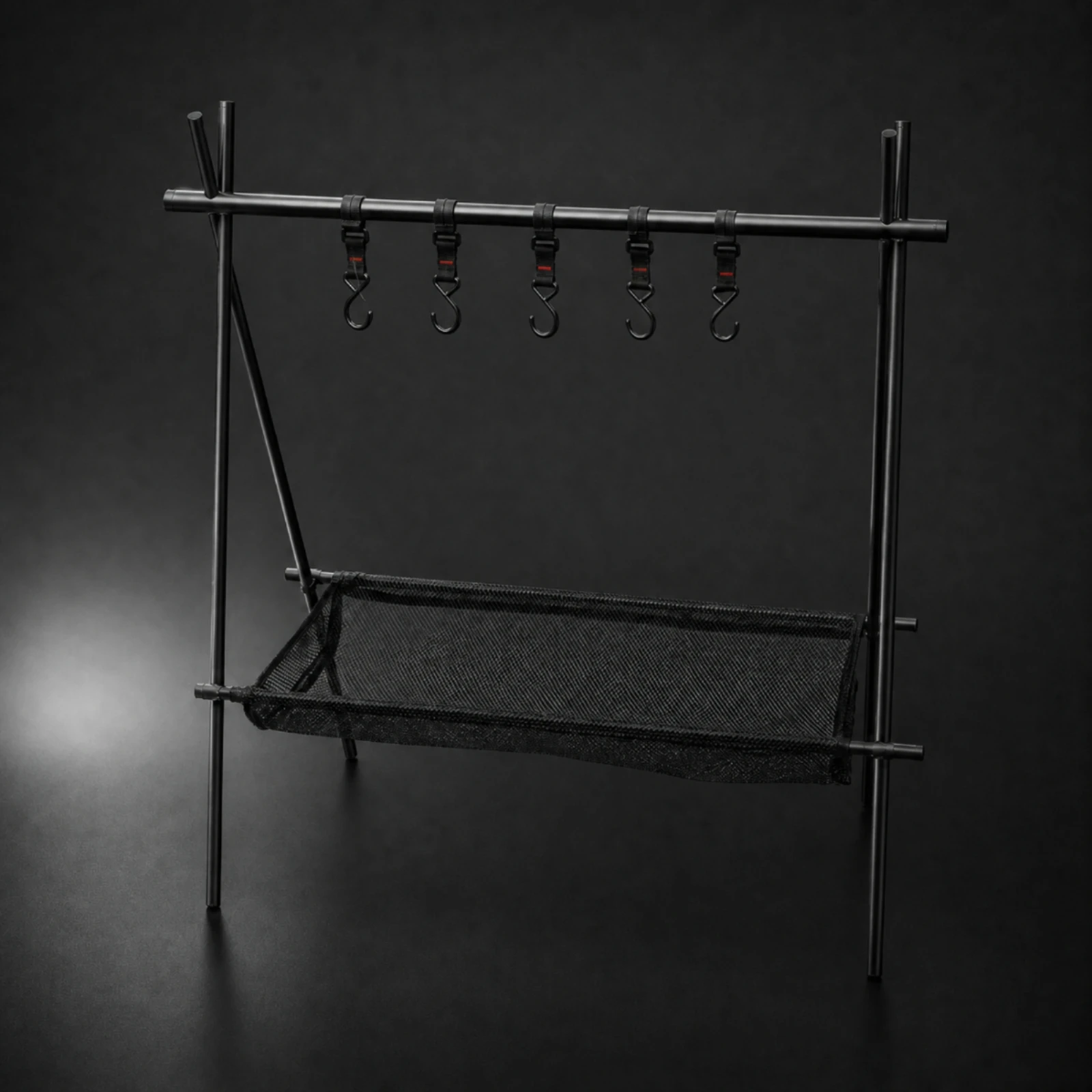 Stand Lightweight Freestanding Tripod Storage Rack Aluminum Camping Cookware Organizer for Barbecue, Campsites