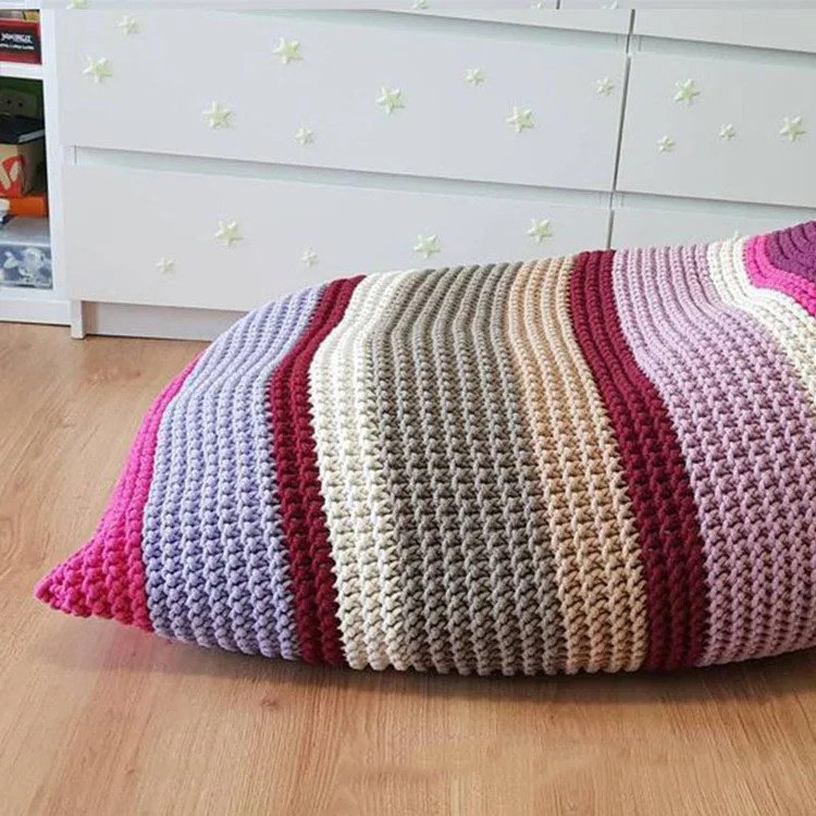 INS Nordic New Hand-woven Cotton Simple Bean Bag Sofa Coat Can Be Detachable and Washable Home Lazy Tatami