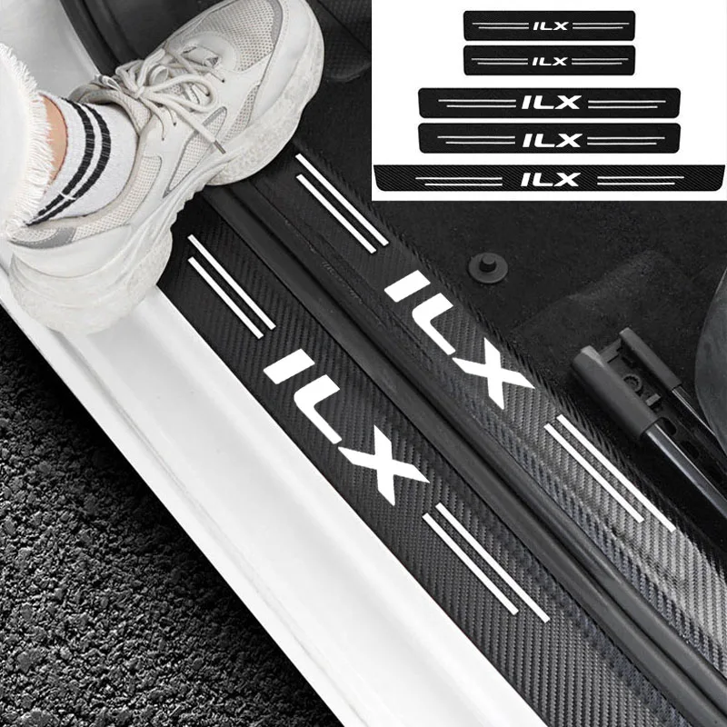 Car Sill pedal Rear Bumper Protection Stickers Carbon Fiber Sticker Waterproof Protection Film for Acura ILX Car Accessories
