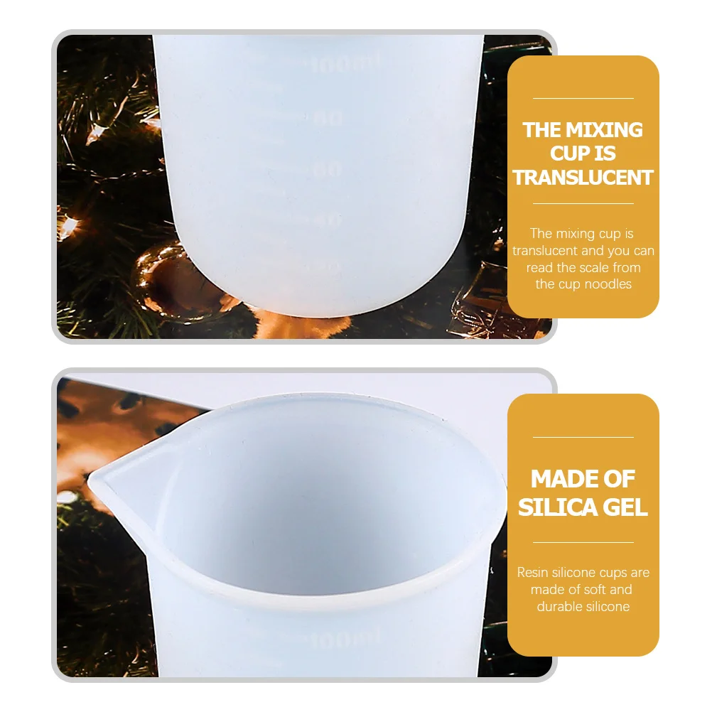 

10Pcs Silicone Measuring Cup Precise Graduated Scale Mixing Cup for Epoxy Resin Crafts Silicone Measuring Cups for Resin