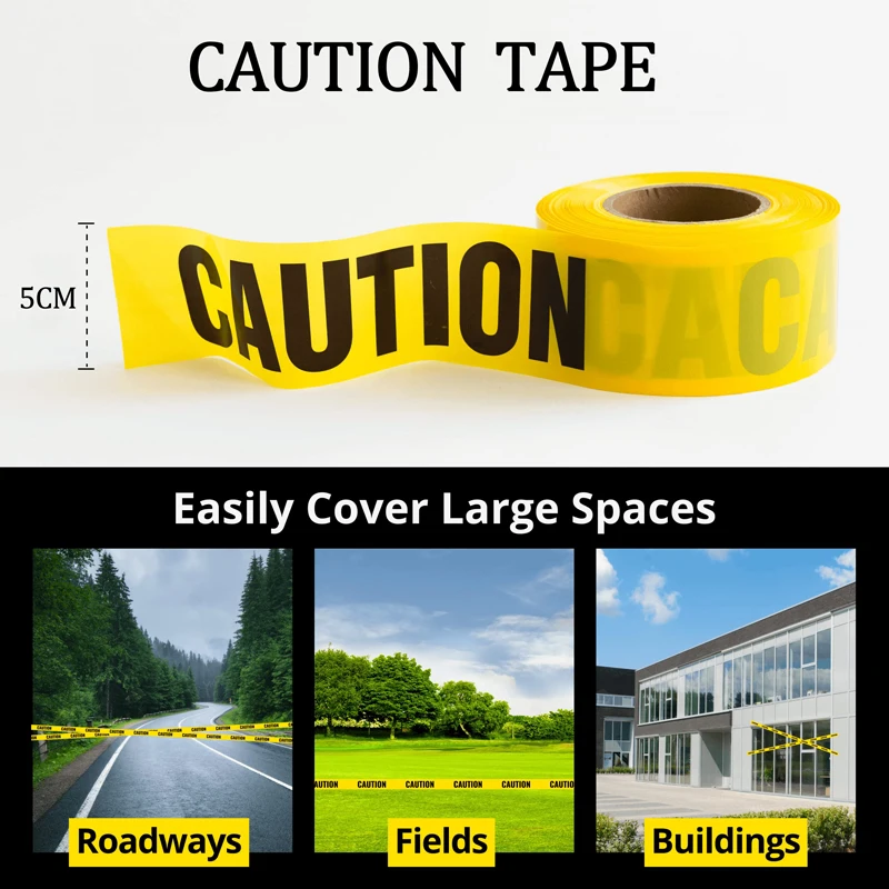 Waterproof Construction Safety Tape For Danger/Hazardous Area, Party Decoration Halloween Caution Tape