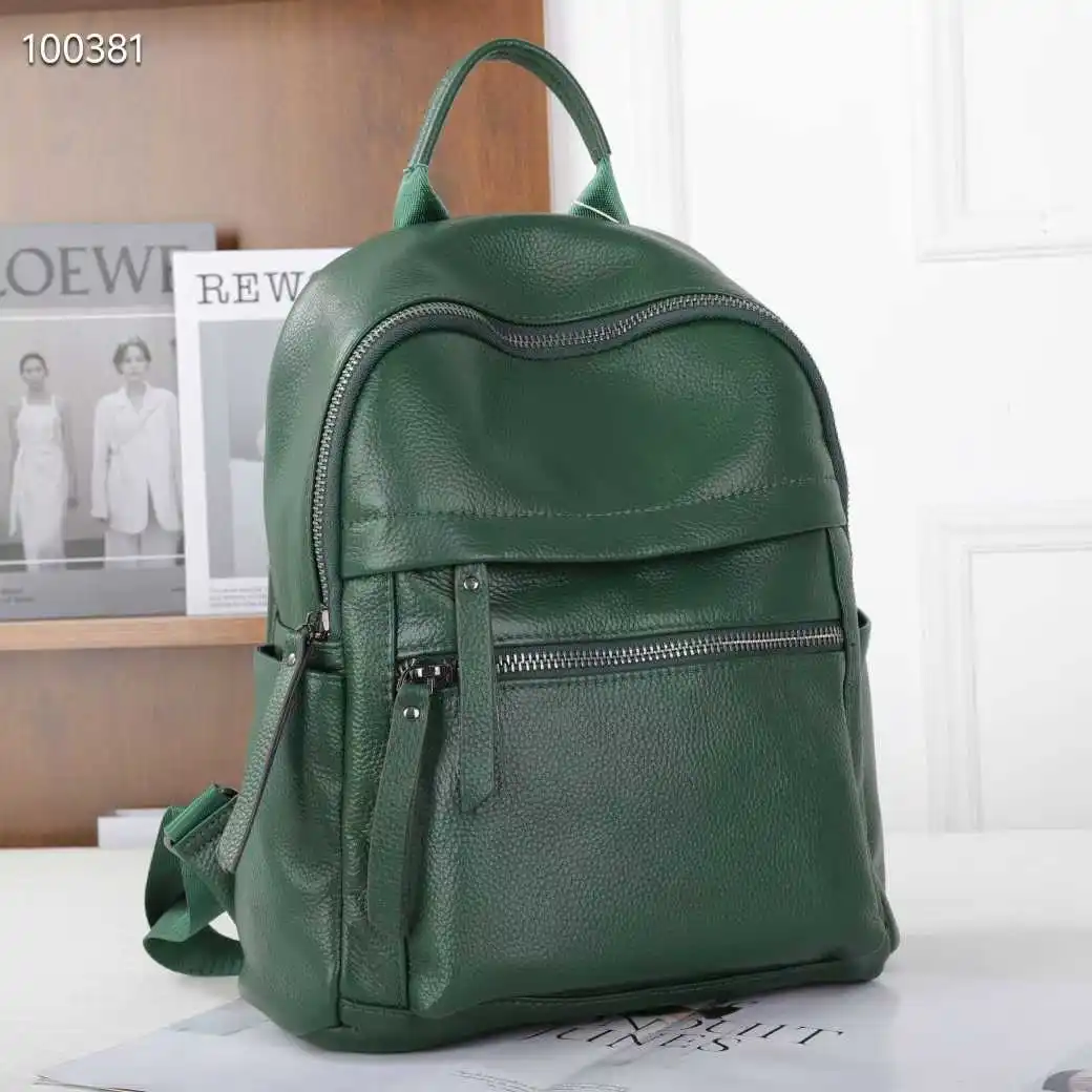 Casual Genuine Leather Backpack Daily Real Cow Leather Shoulder Bags for Woman Fashion Ladies Cowhide Travel Bagpack