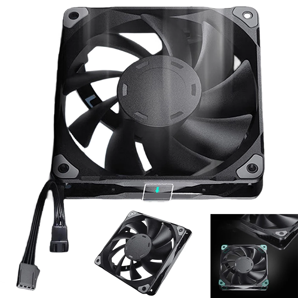 

CPU Cooler 140mm Chassis Radiator 4-Pin PWM Silent Cooling Fan 1800RPM with Hydraulic Bearing for Computer Cases Cooling