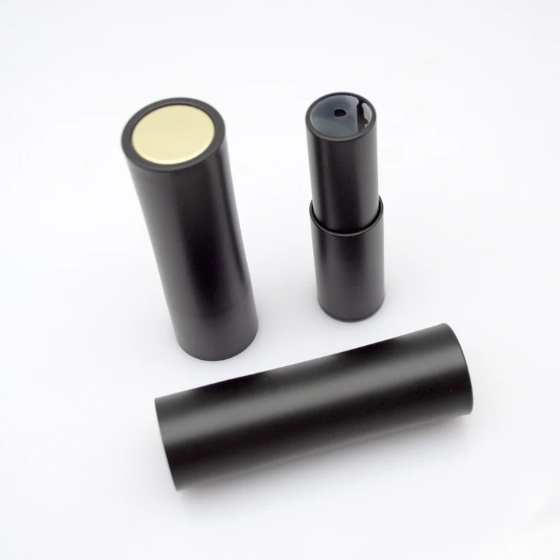 

12.1mm Empty Lipstick Tube DIY Matte Black Lip Balm Stick Refillable Bottle Container Makeup Tools Accessories