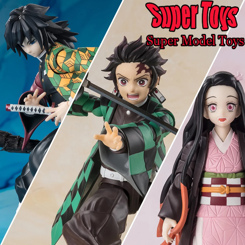 

1/12 Scale Soldier Demon Slayer Kimetsu No Yaiba Kamado Tanjirou Kamado Nezuko Tomioka Giyuu Full Set 6'' SHF Action Figure Doll