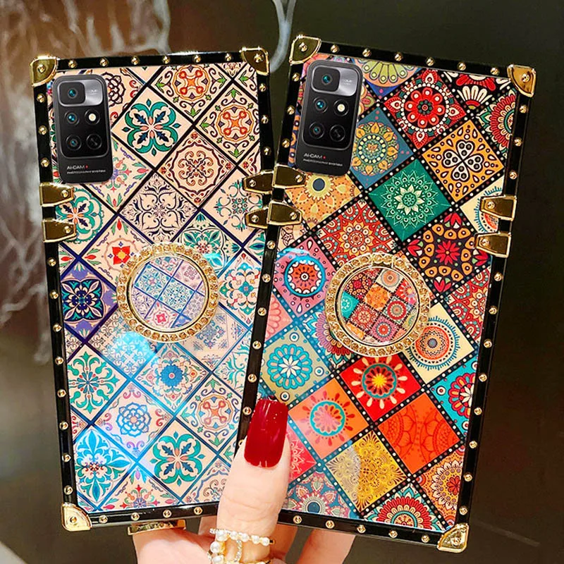 Luxury Colorful Printed Diamond Stand Phone Case  For Xiaomi Redmi Note 11 10  9  8 Pro 11s 10s Mi 10T 12T 11T 13 Lite Cover