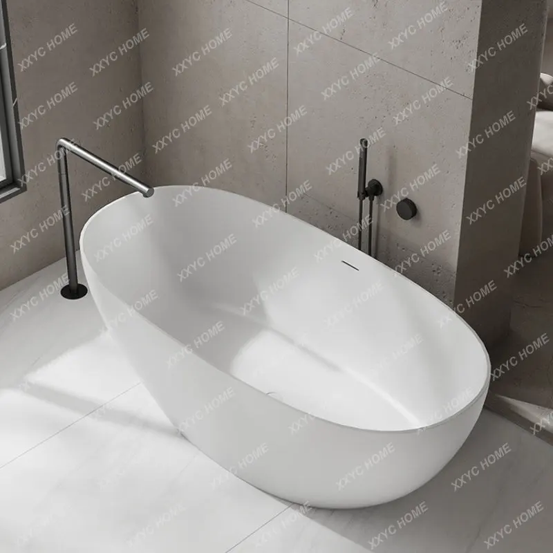 

Small Apartment Bathtub Household Polymer Artificial Stone Bathtub Bed & Breakfast Independent Bath