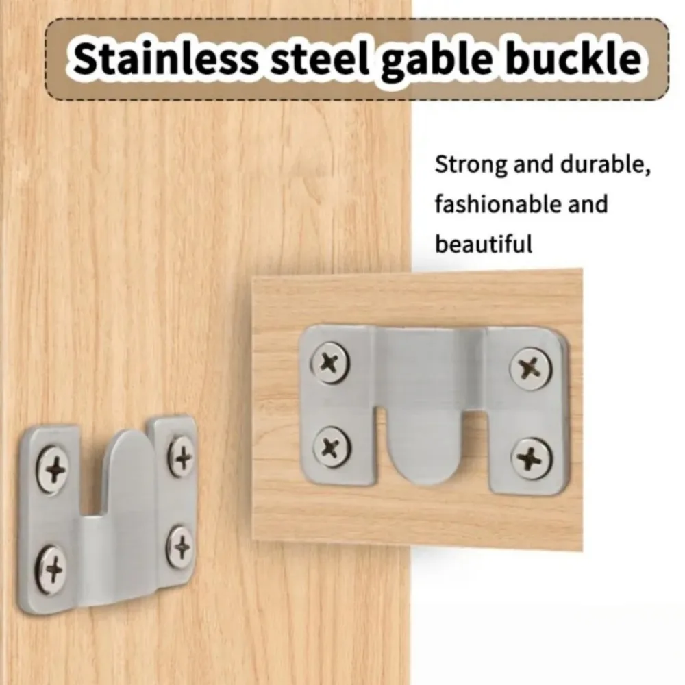 1/5Pair Multifunctional Stainless Steel Interlock Hanging Buckle Embedded Wall Mounted Bracket Furniture Connection Fixing Parts view 4