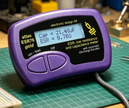ESR70 plus ESR Meter Passive Component Tester 0-40 Ohm 1uF-22000uF Capacitor Measuring Instrument for Electronics