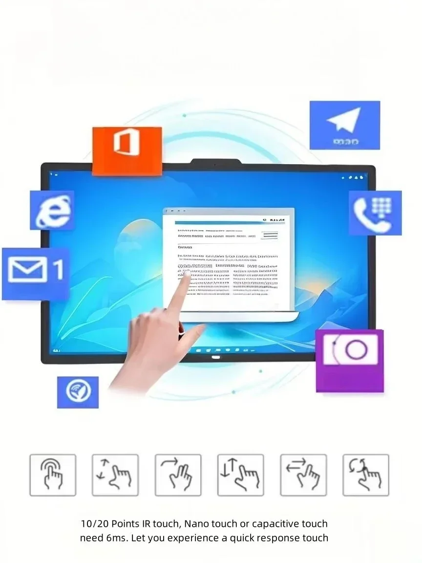 21.5 32 43 50 55 Inch Infrared Capacitive Multi Touch Full High Definition Display VGA LCD Portable Touch Screen