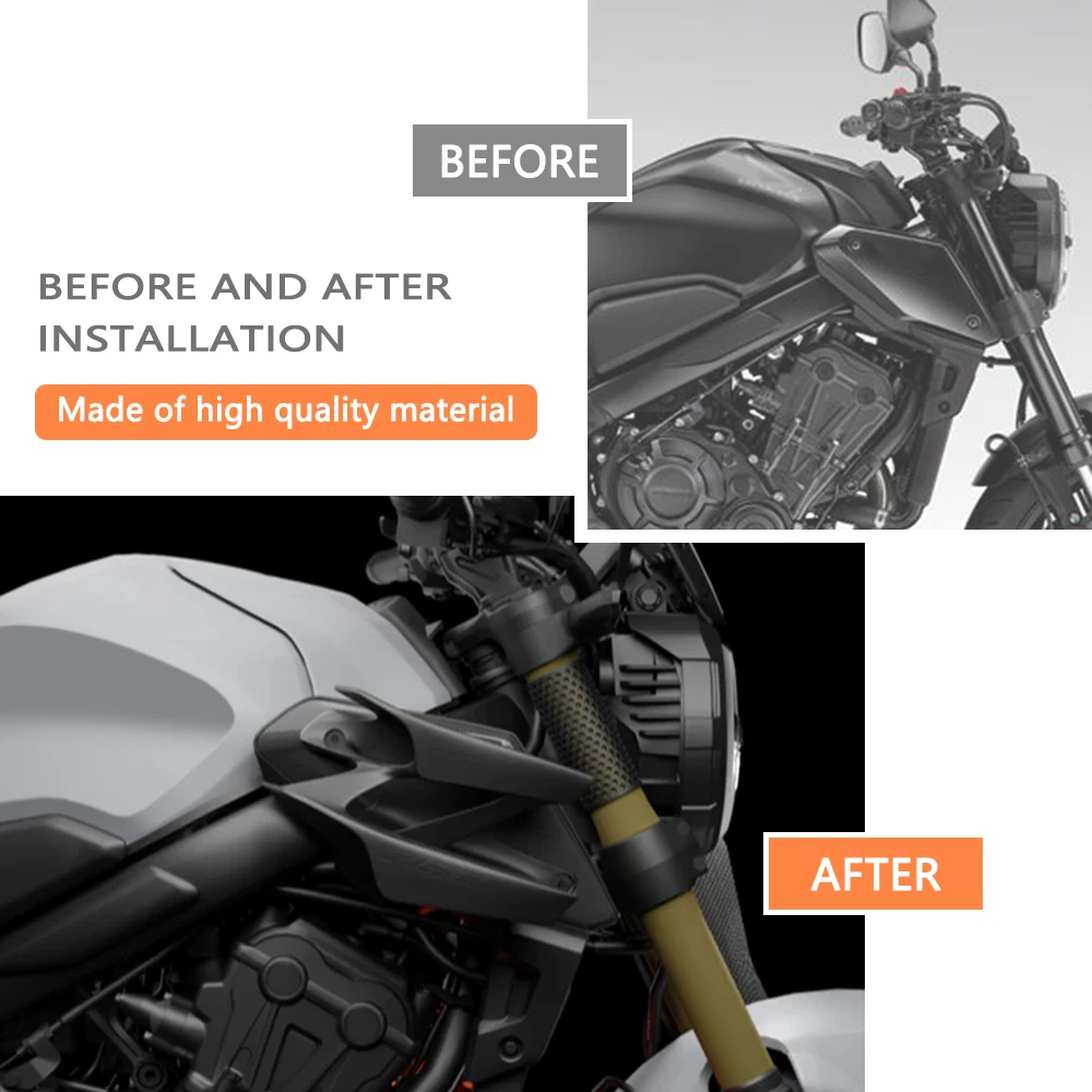 혼다 CB650R 2019 2020 2021 2022 2023 신형 오토바이 액세서리 사이드 윙렛 스포일러 윈드 플로우 픽싱 윙 프론트 페어링