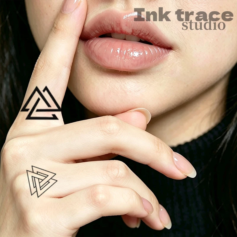 1/2PCS Geometry Temporary Tattoo,Lasts To 7-15 Days New Technology Magic Waterproof Semi Permanent Sticker.