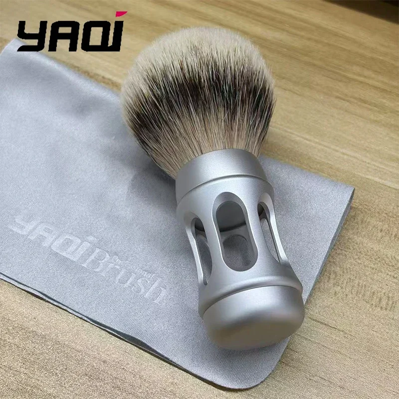 2026 Flash Sale！24mm Bandstand Matte Chrome Metal Handle Silvertip Hair Shaving Yaqi Brush For Boyfriend's Gift