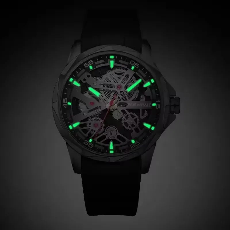 Mark Fairwhale 6620 Luxury Men's Automatic Mechanical Watch Waterproof Silicone Strap Night Light Sports and Leisure Men's Clock