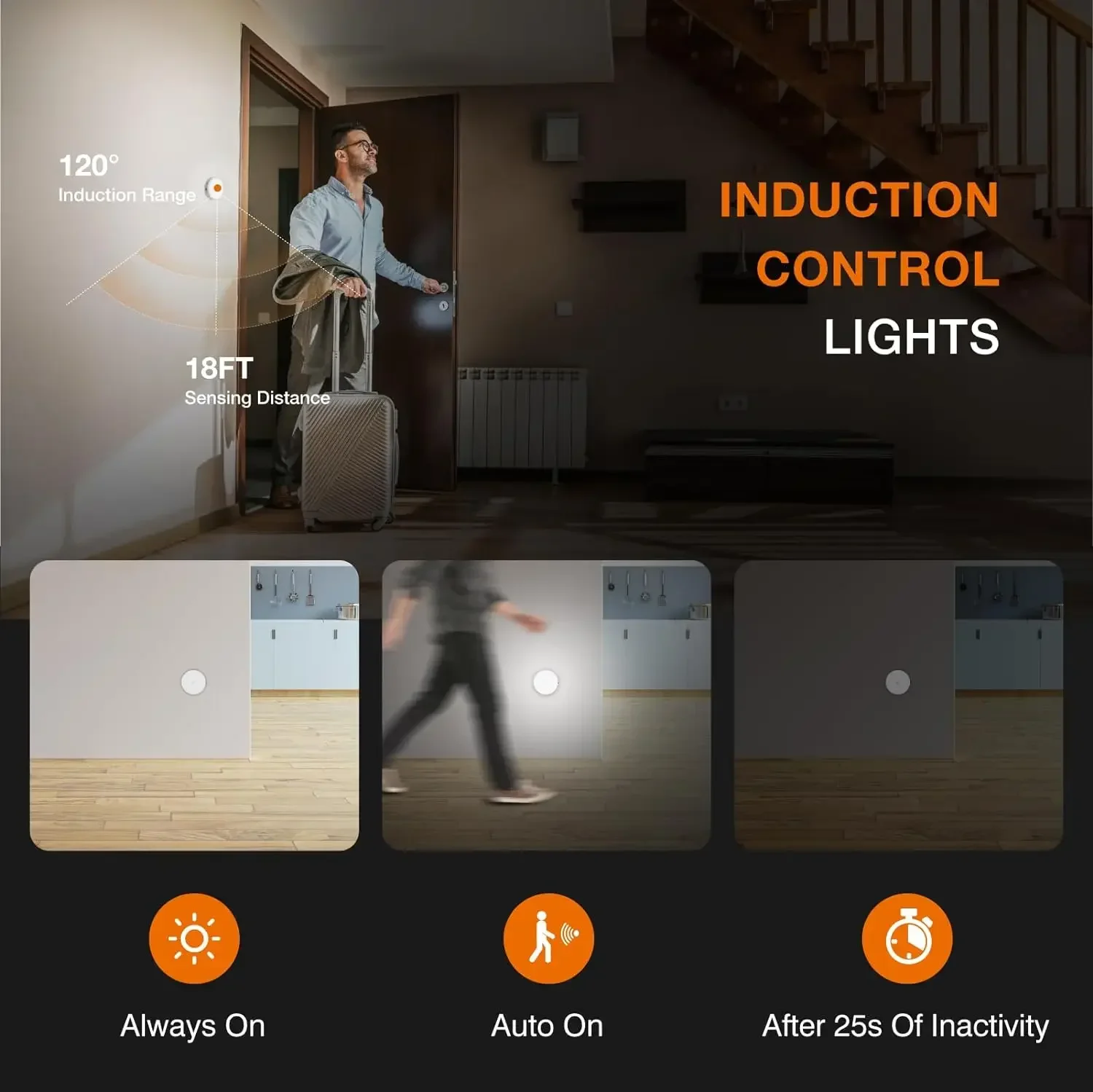 Xiaomi LED Night Light With Motion Sensor USB Rechargeable With 700mAh Battery Lamp Wireless For Kitchen Cabinet  Stairs Light